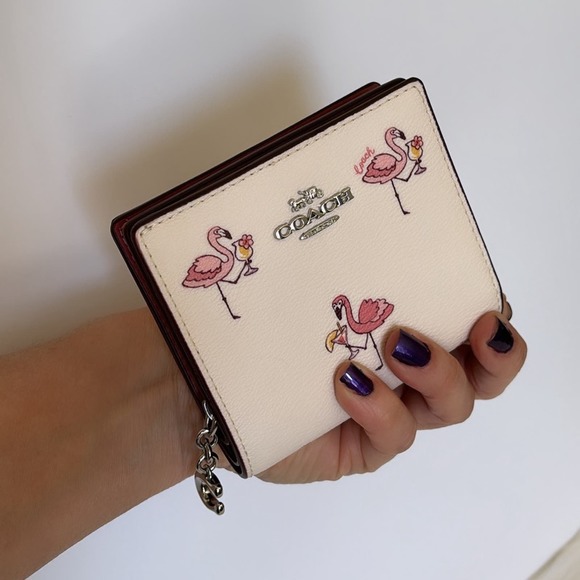 NWT Coach Snap Wallet With Flamingo Print - Picture 5 of 7